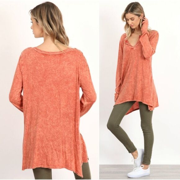 Rust Dyed Oversized LS Top - Picture 3 of 5